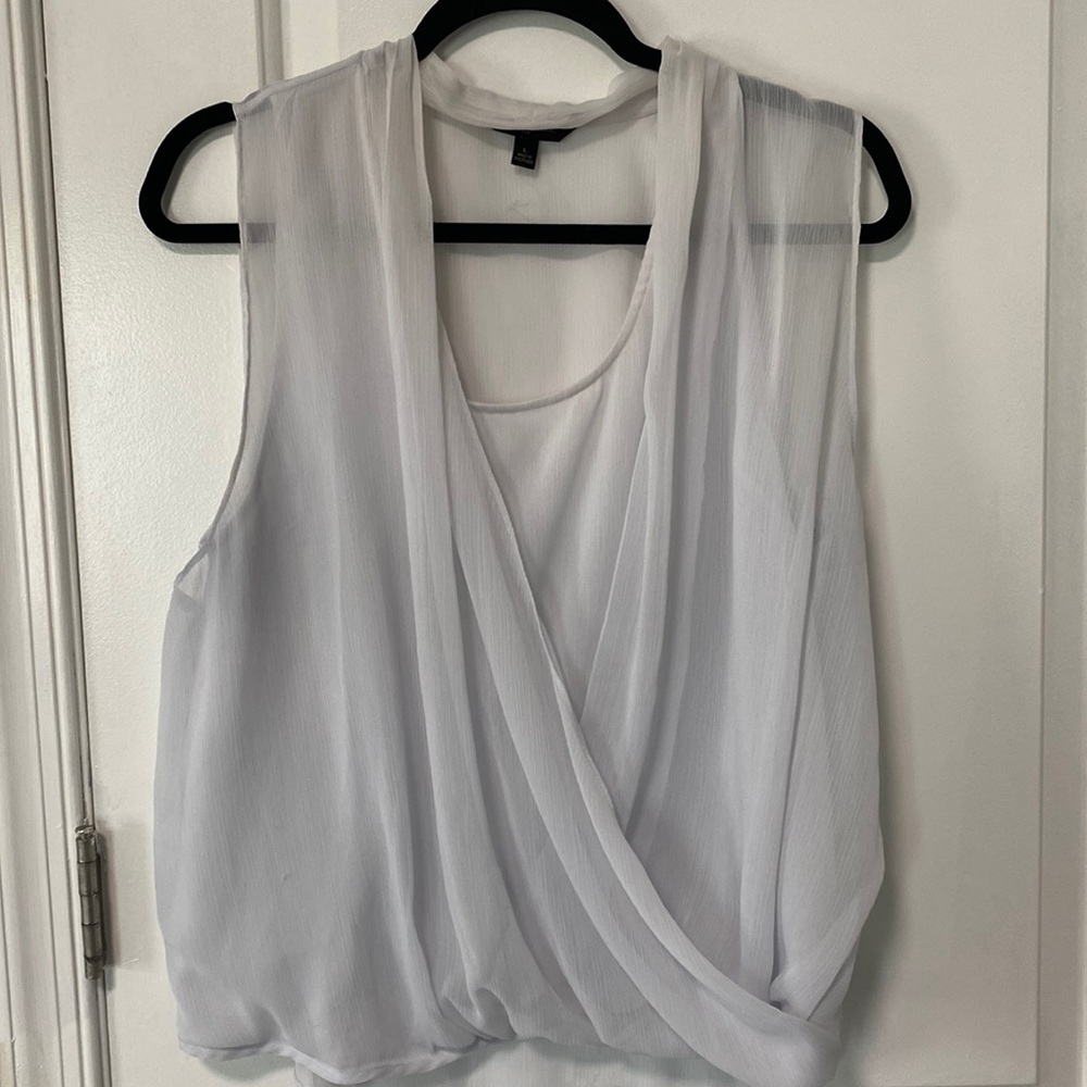 Banana republic grey blouse with zipper detail size L